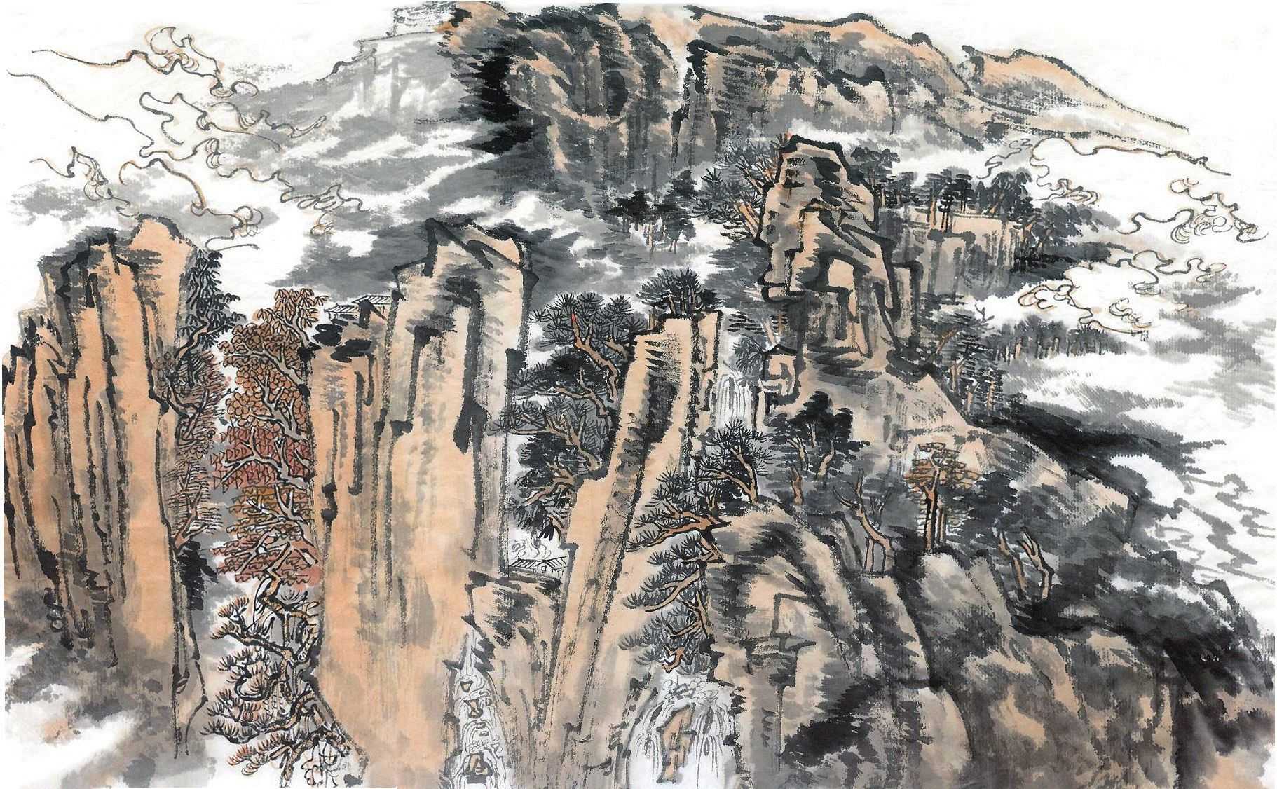 零基础画山水画教程,山水画三级考级范画