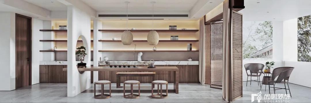 800平侘寂风装修设计案例,800平米禅意别墅