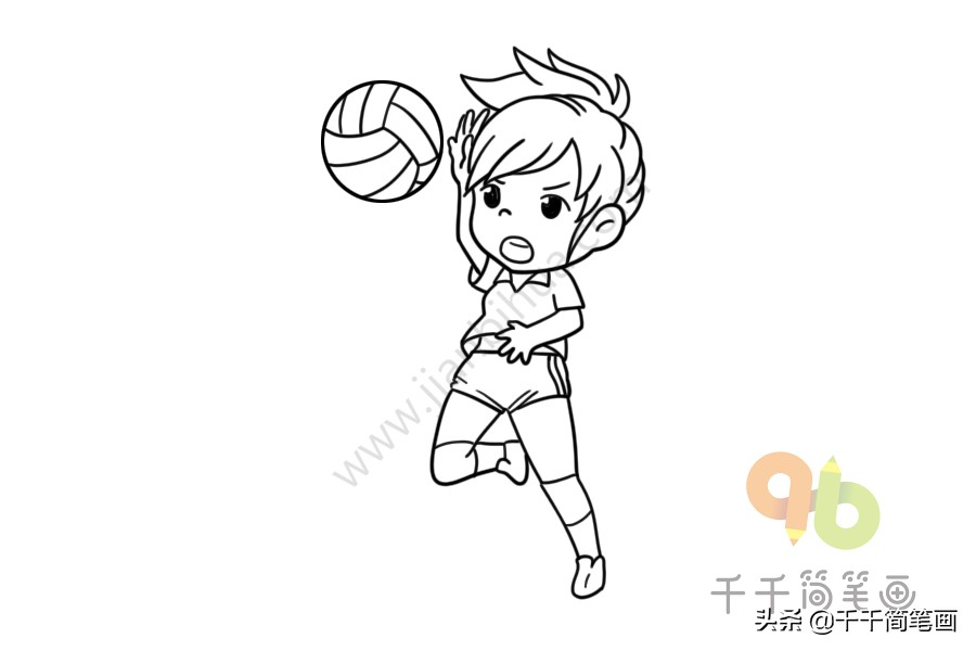 女排简笔画幼儿园,女排郎平简笔画