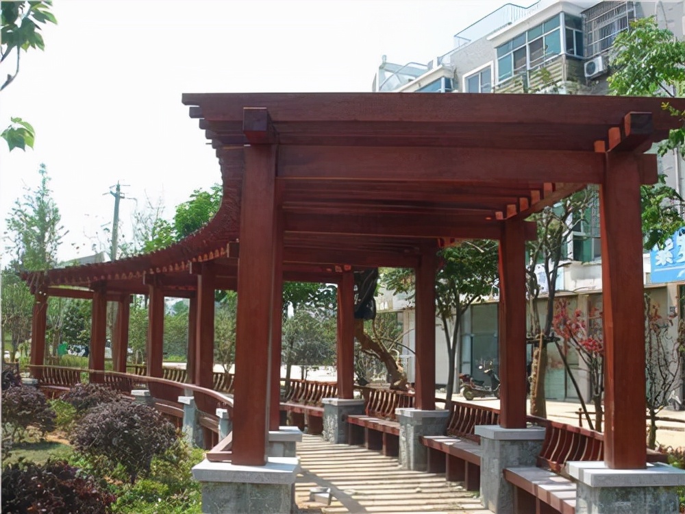 防腐木菠萝格凉亭施工教程,菠萝格防腐木效果图