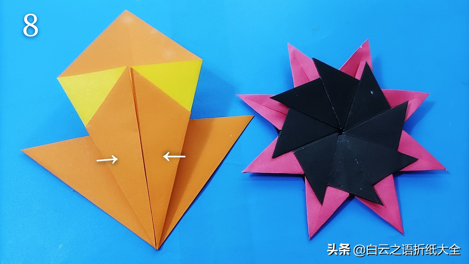 飞镖手工折纸超简单,手工折纸用一张正方形折的飞镖