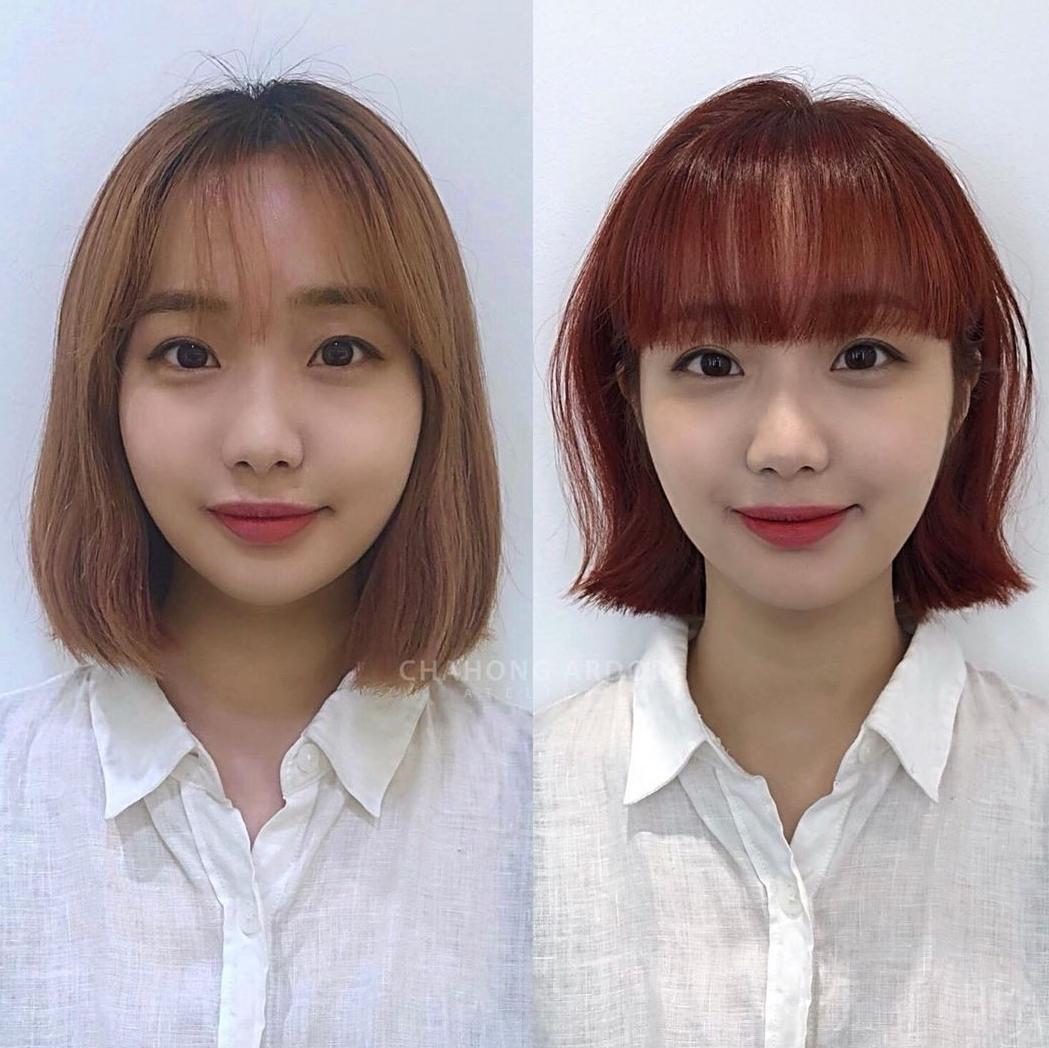 发型微整前后,发型微定型