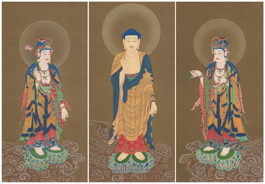 西方三圣是指阿弥陀佛图片,佛教西方三圣阿弥陀佛像