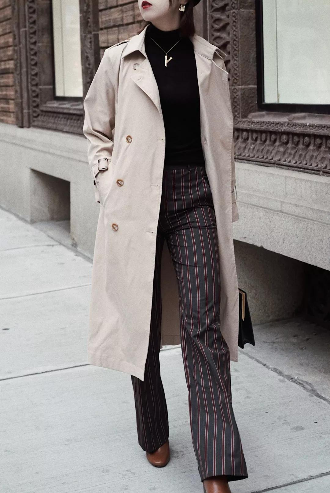 早春风衣穿搭高级感,早春穿搭颜色毛衣外套