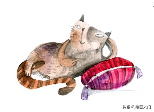 可爱温馨的手绘风插画,色彩鲜艳线条简单的插画