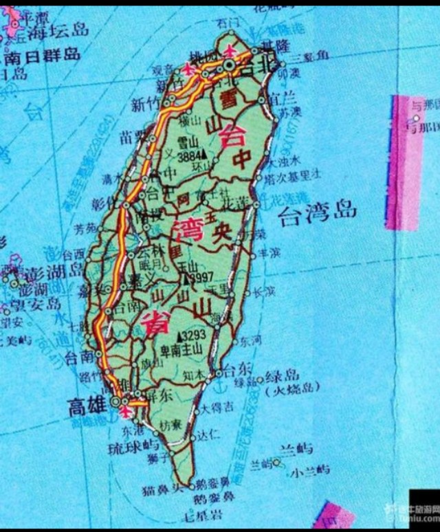 台湾省地图的图幅范围包括,地图可查台湾省各街道清晰可见