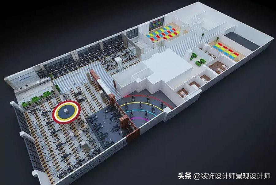 公司健身房设计效果图,书房健身房二合一设计效果图