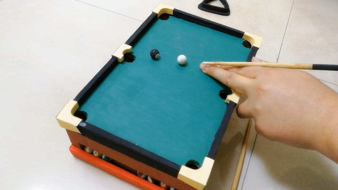 手工自制台球练习桌,手工打造一台台球桌