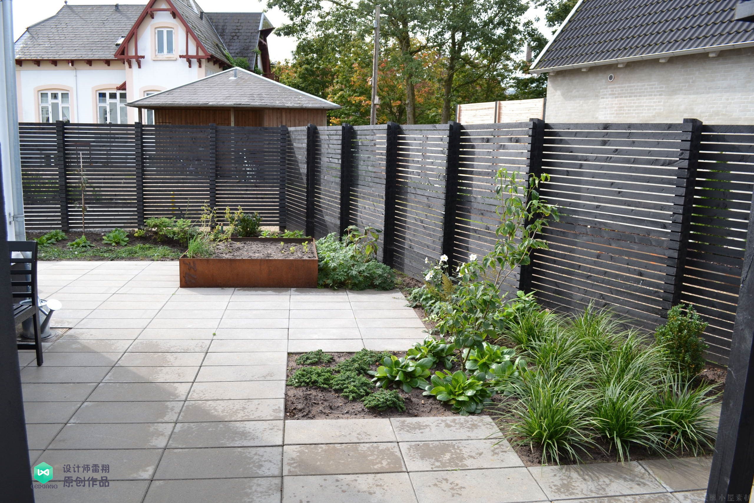 庭院石板如何铺,1.2米庭院路石板铺设效果图