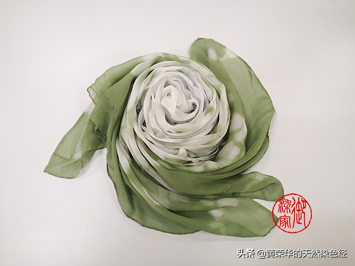 植物扎染香云纱,植物染桃红真丝丝巾