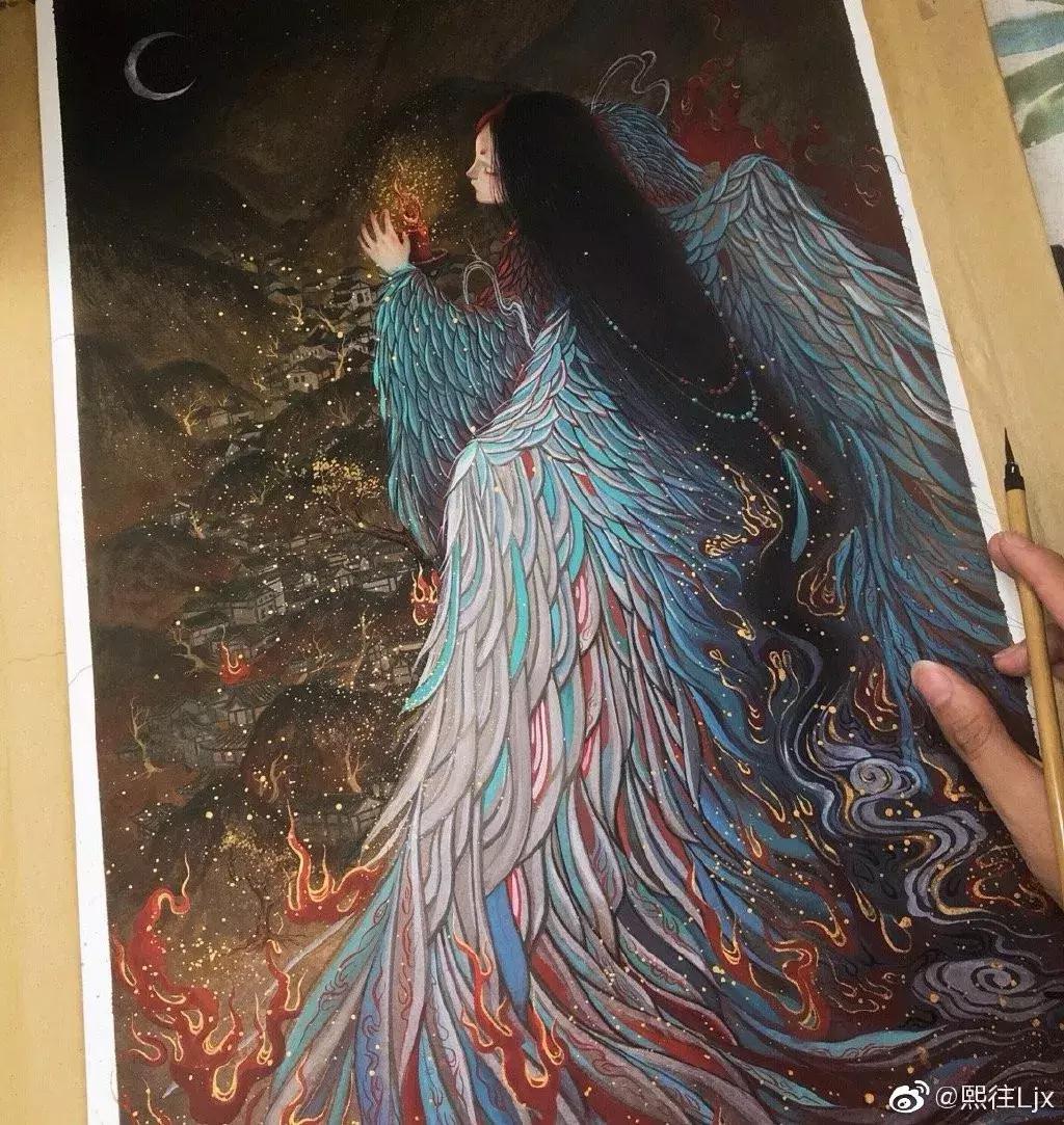 古风绘画线描,100张绝美古风女线描手绘