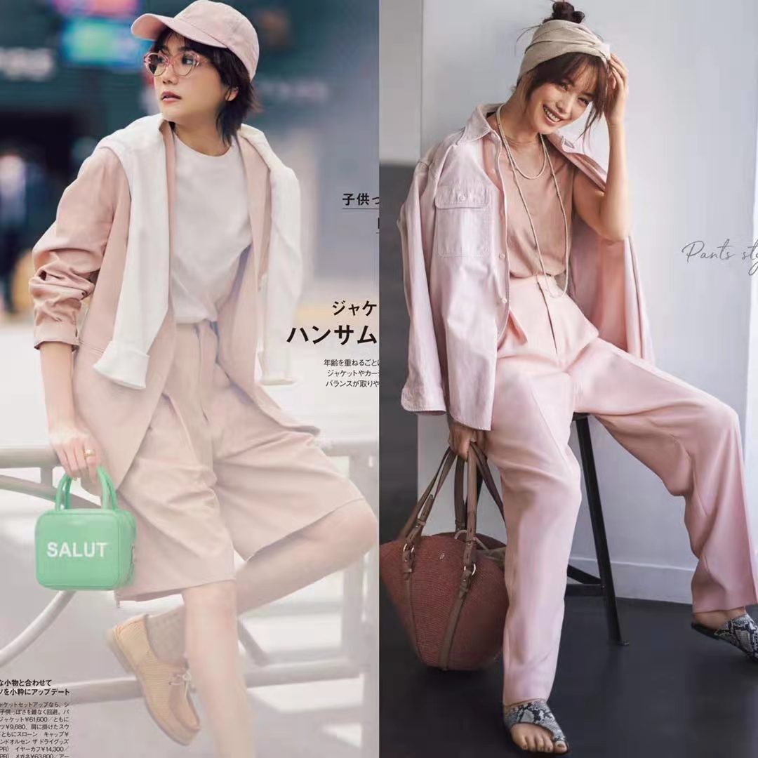 粉色慵懒风上衣搭配,粉色短上衣甜美风穿搭