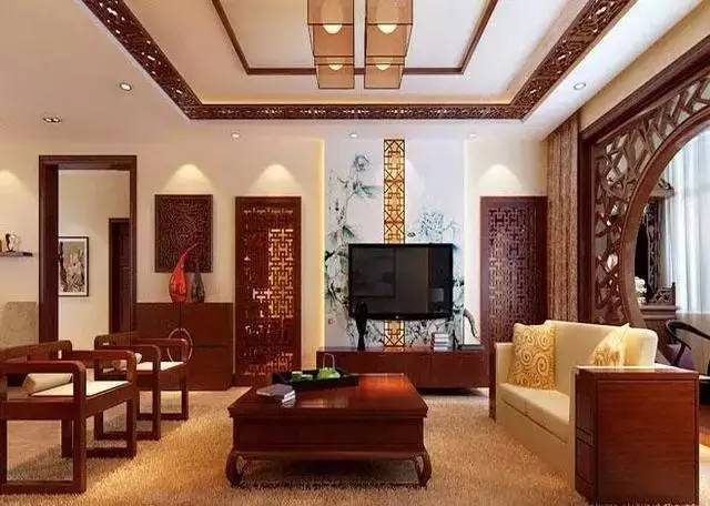 最简单大气的中式电视背景墙,客厅中式风格背景墙图片