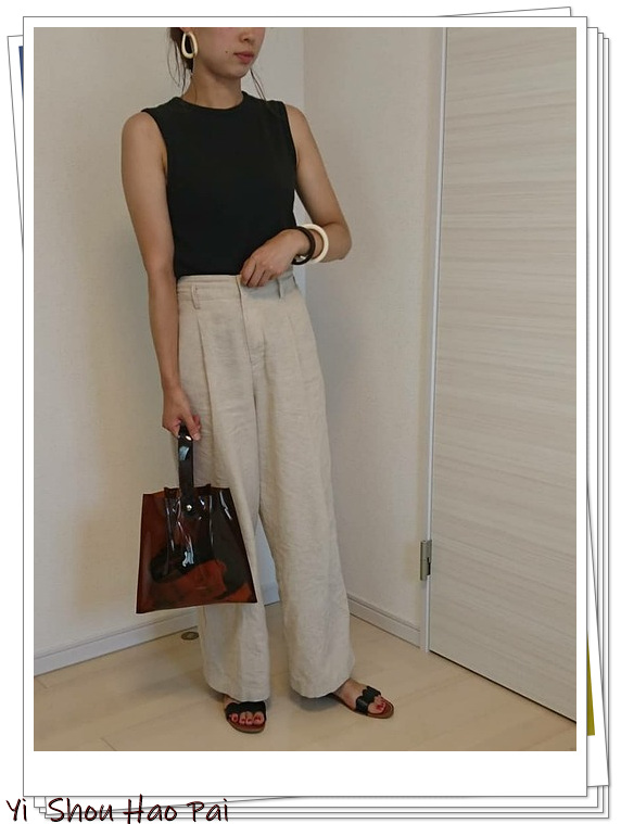 优衣库穿搭夏季女生阔腿裤,优衣库窄版阔腿纯棉女裤