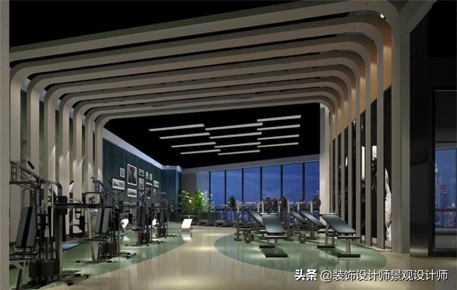 公司健身房设计效果图,书房健身房二合一设计效果图