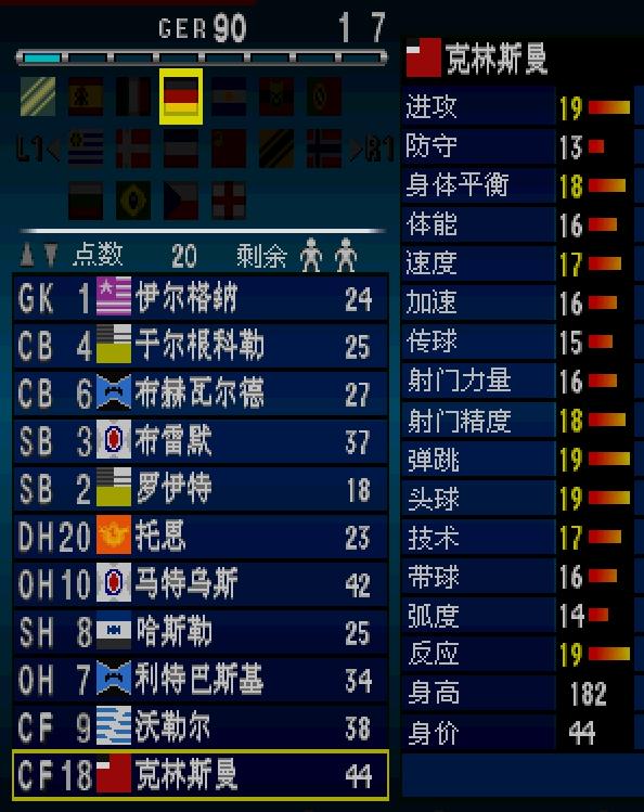 实况足球2002元老队阵容,实况足球2002球队阵容