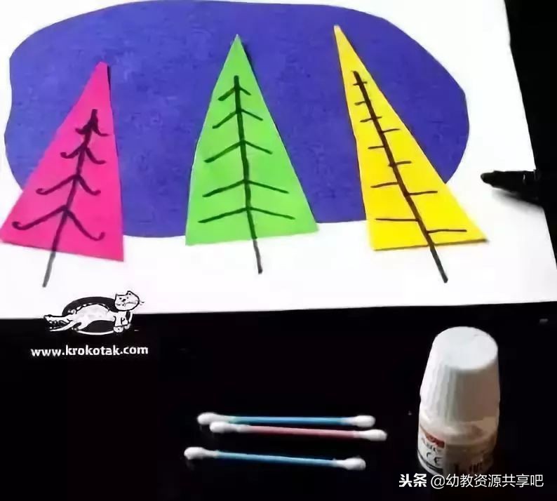 幼儿园冬季手工绘画漂亮,冬天手工画幼儿园简单