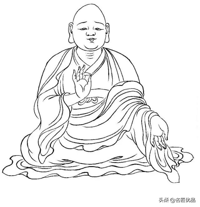 降龙罗汉白描图高清图片,降龙伏虎罗汉图白描