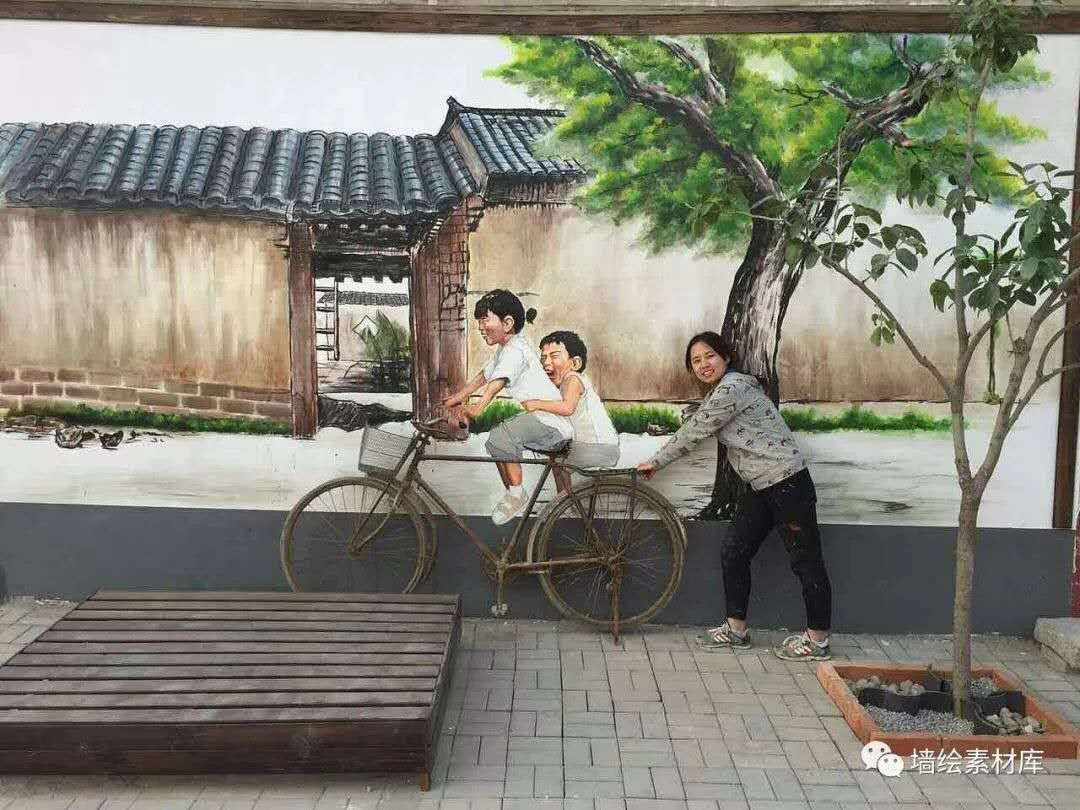 墙面创意3d绘画,动感3d瓷砖效果图