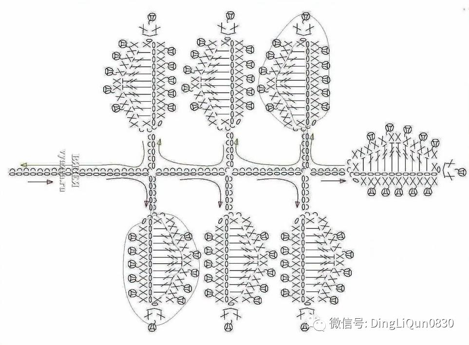 树枝树叶的编织图解,树叶钩针编织教程图解