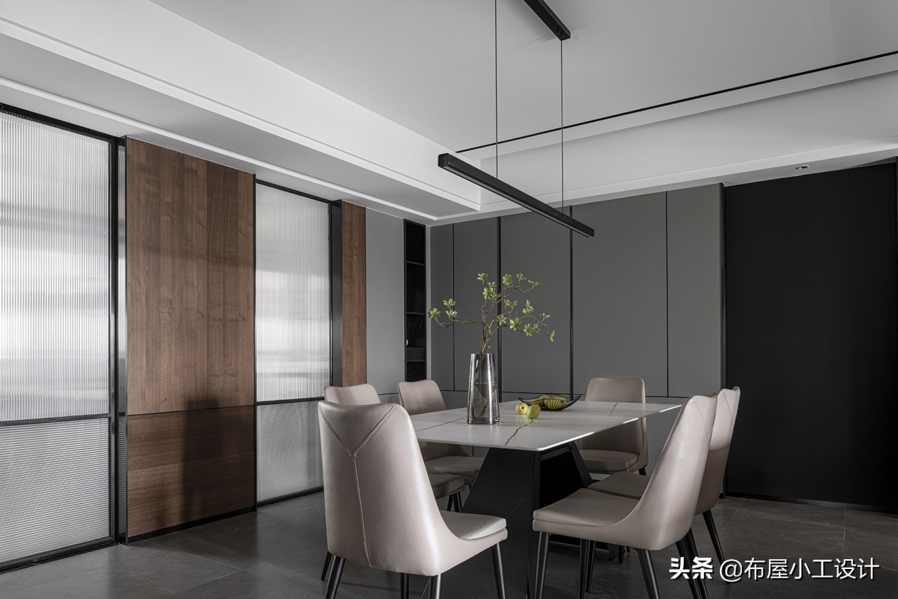 极简原木风别墅胡桃木,极简胡桃木风格全屋效果图