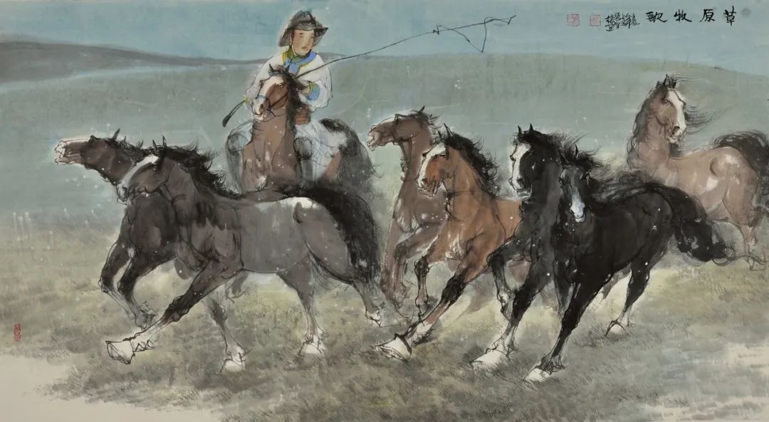 八骏雄风字画,名家精品国画八骏图