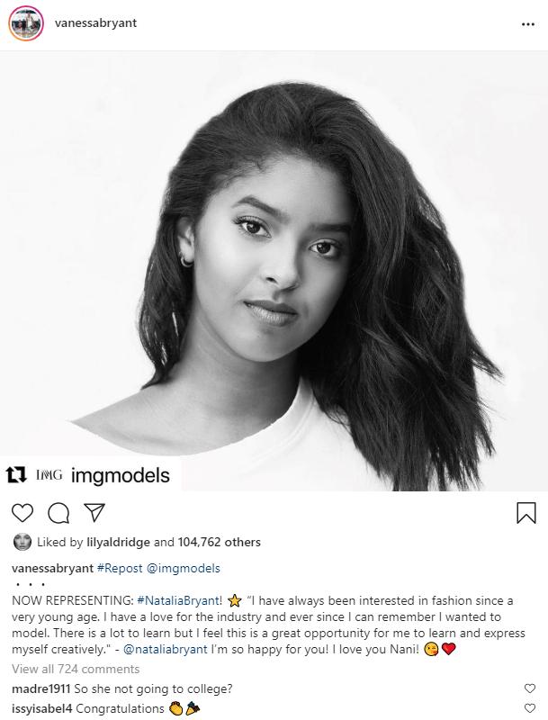 科比女儿成为签约模特,科比进入名人堂妻子和女儿