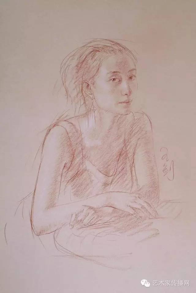 王剑的绘画作品欣赏,画家王剑粉笔画作品欣赏