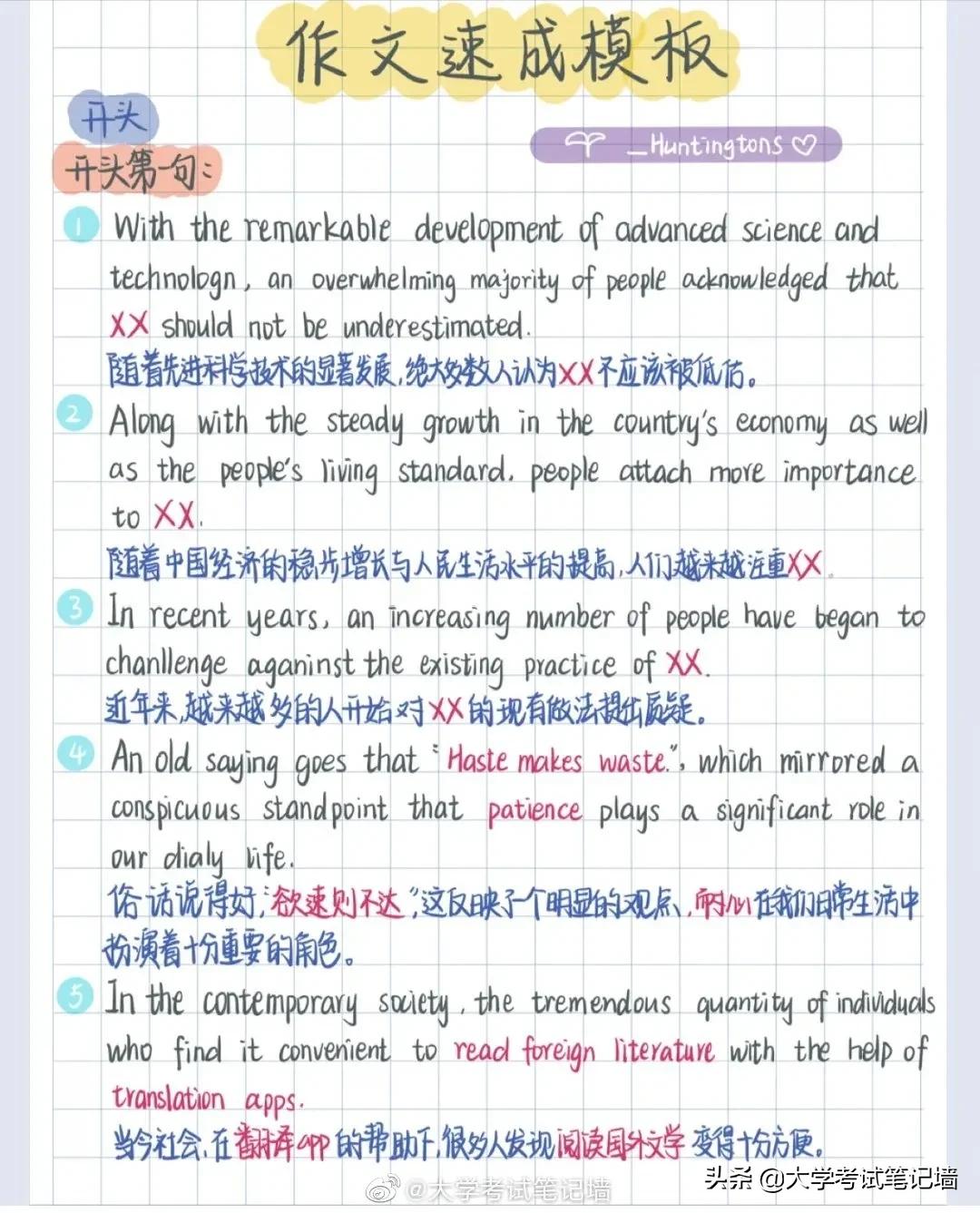英语四六级作文万能套用,最新英语四六级作文万能模板