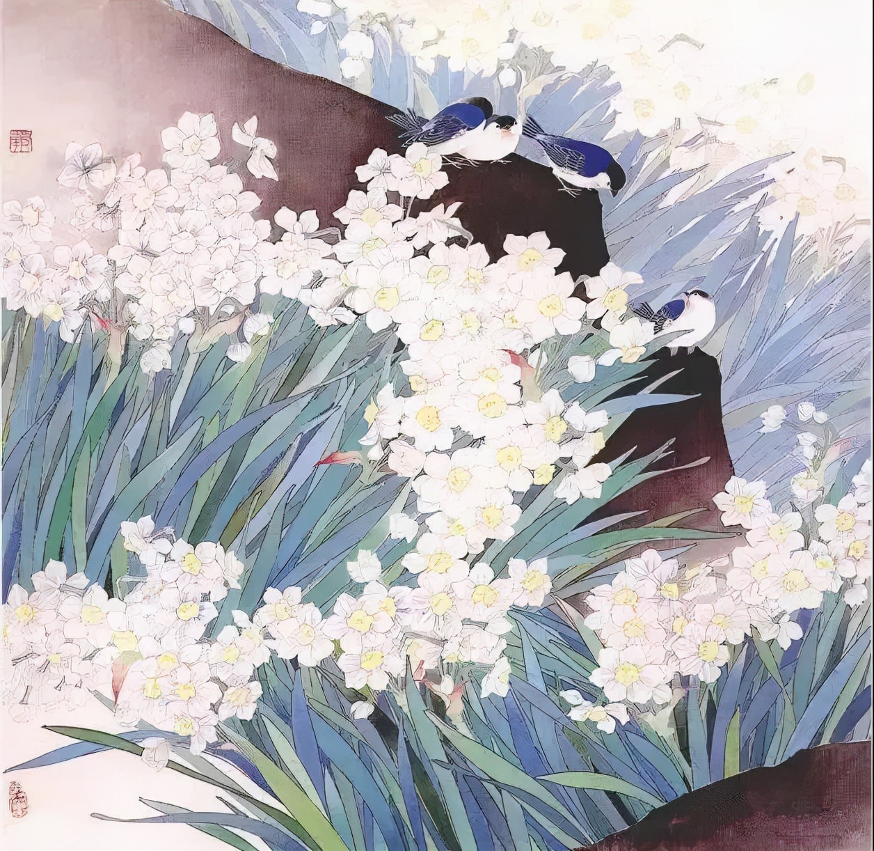 杜曼华美人蕉工笔画,淡雅空灵杜曼华工笔花鸟作品40幅