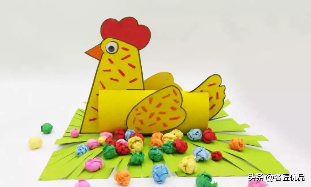 儿童创意立体手工母鸡,幼儿园手工制作小鸡简单又漂亮