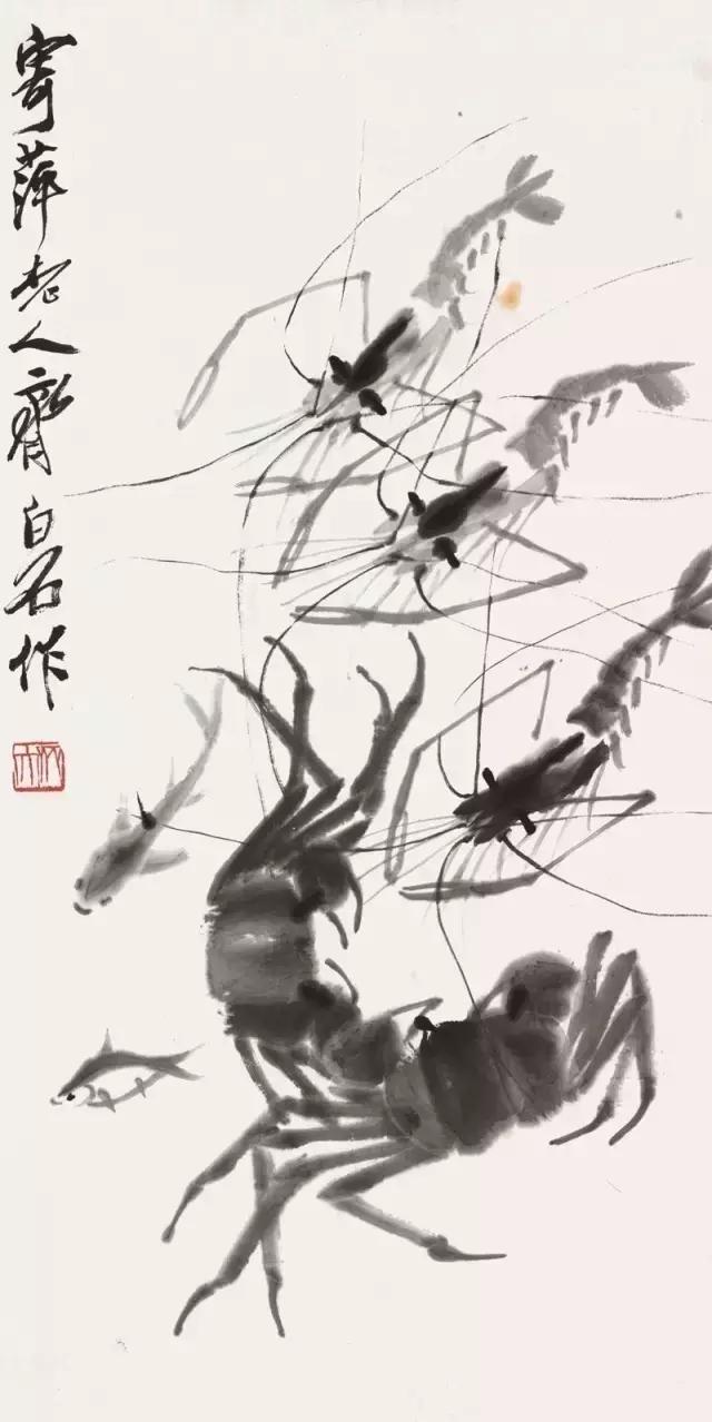 齐白石87岁画的虾背后的故事,齐白石画的虾真的图片及简介