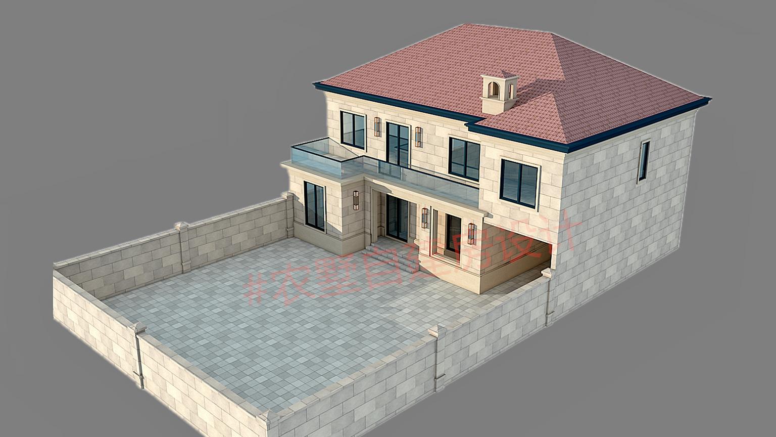 7字型最实用现代风农村二层别墅,坐南朝北农村二层自建房设计图