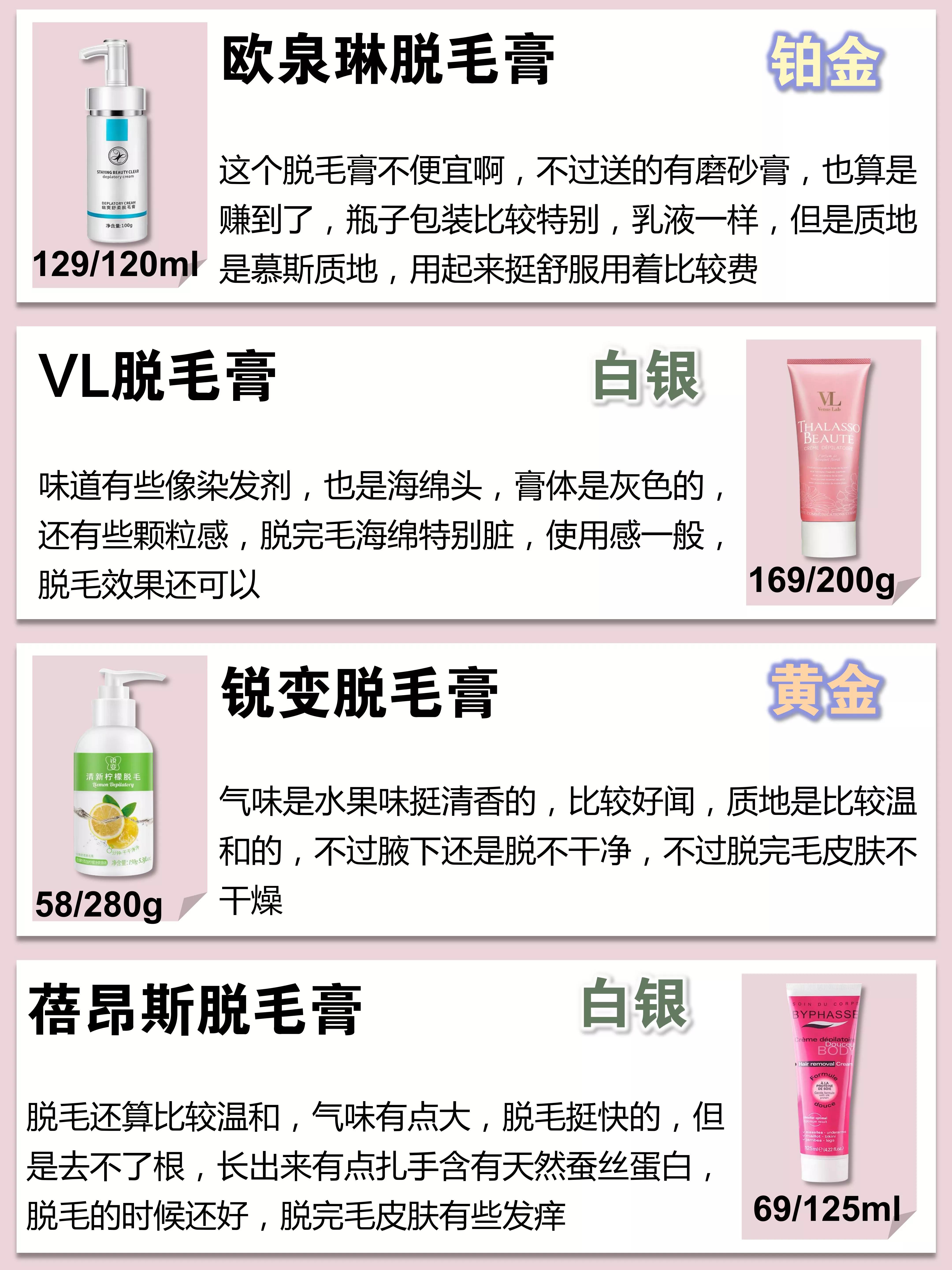 真正好用的脱毛膏有哪些,目前公认的效果最好的脱毛膏