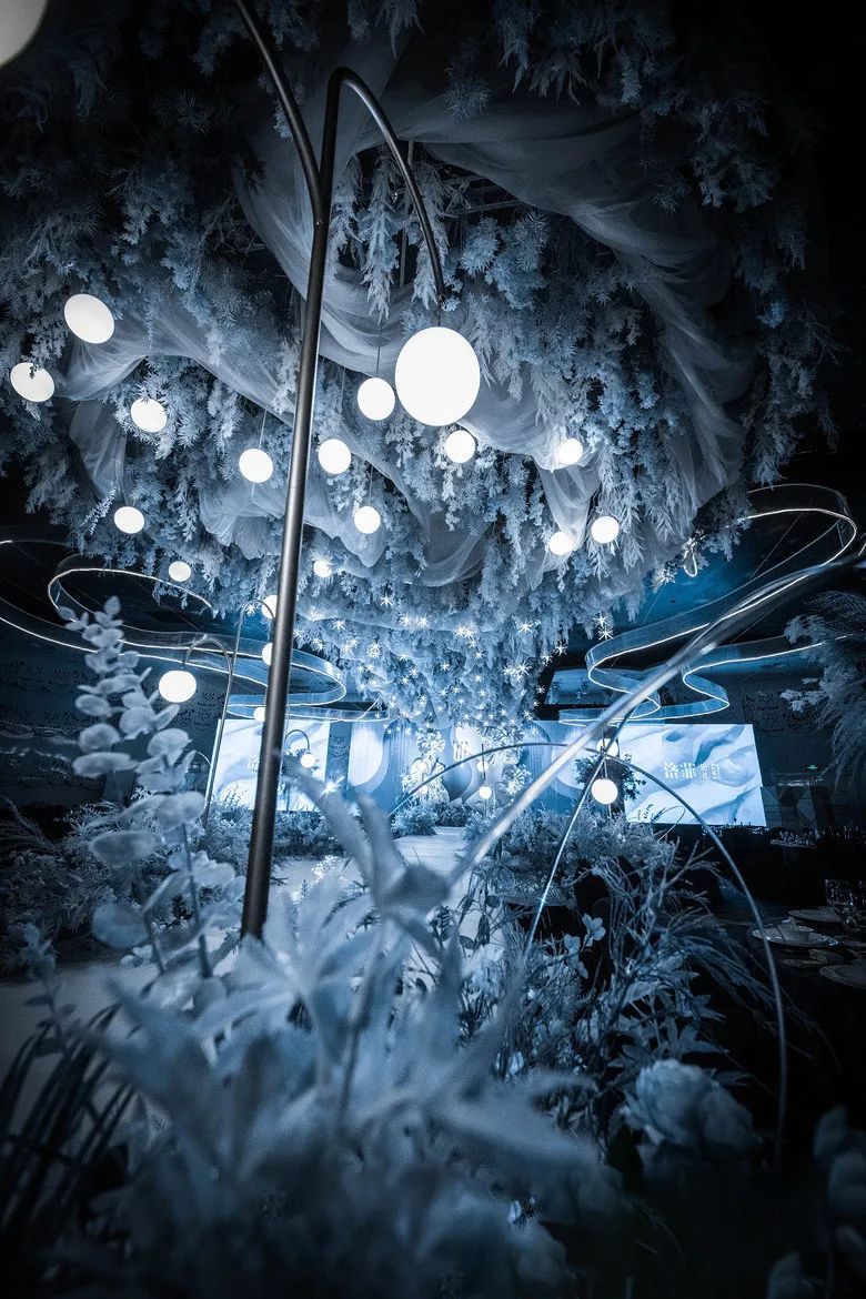 这场静谧梦幻的蓝色星空婚礼,一场神秘浪漫的星空婚礼