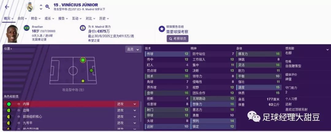【FM球探报告】白衣飘飘桑巴少年，谁能真正闪耀？——维尼修斯
