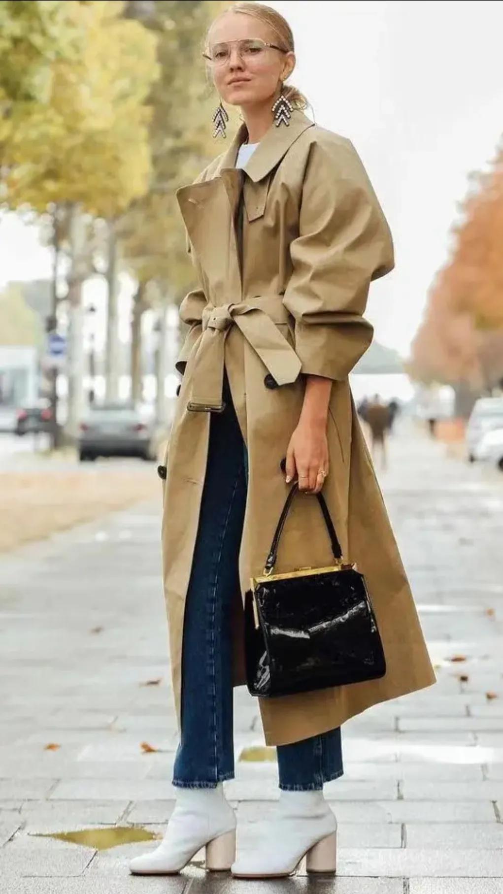 白色风衣穿搭高级感,风衣怎么穿好看又显高级