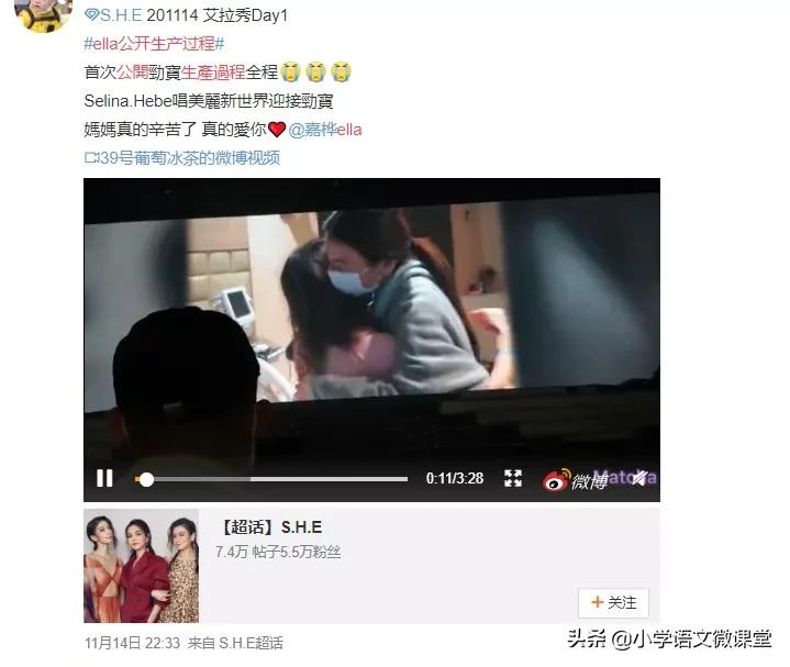 ella公布分娩录,ella谈生育