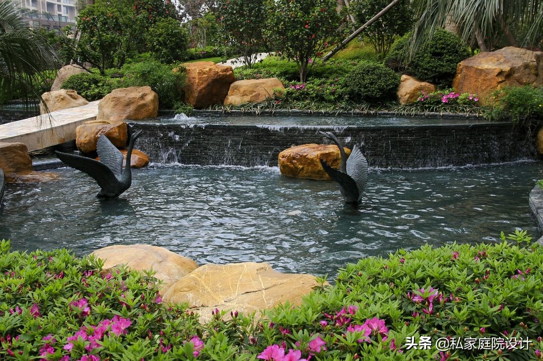 中式庭院石头造景效果图,庭院景观置石技法