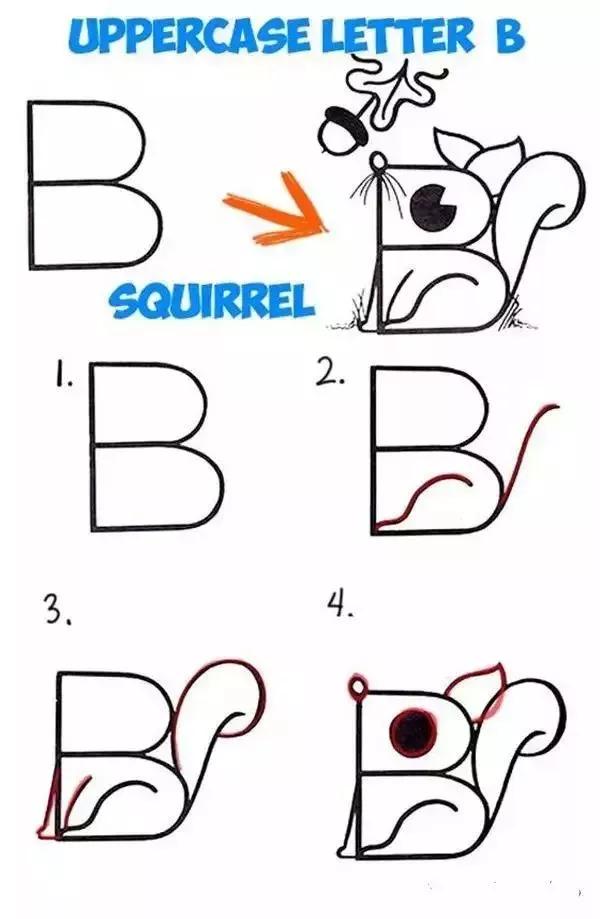 26个英文字母简笔画动物,26个英文字母简笔画顺序