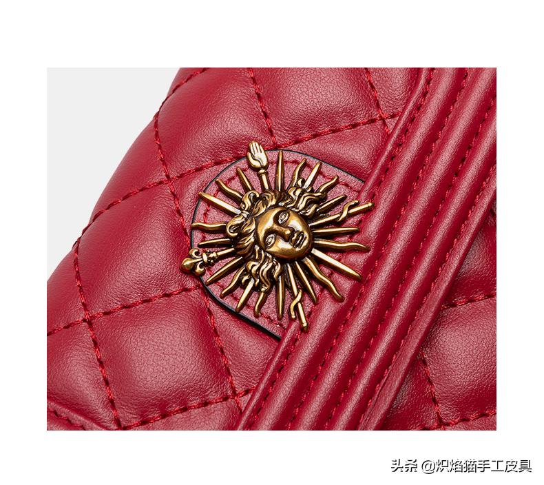 太阳神复古菱形格零钱包