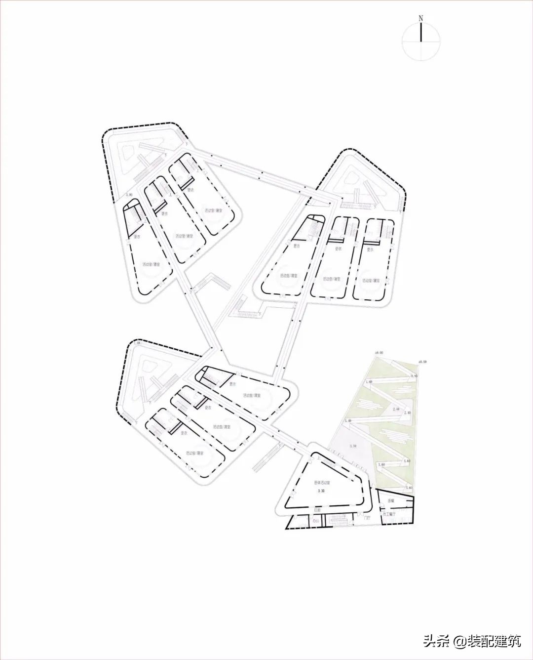 高档幼儿园设计——“院落式”打破传统简单的空间等级