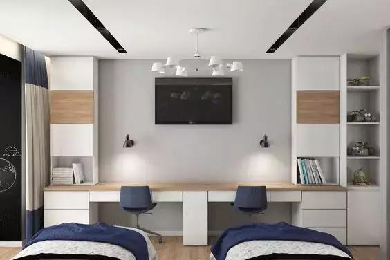 1.6米带转角书桌带书架书柜一体,2021书桌书柜衣柜一体效果图简约