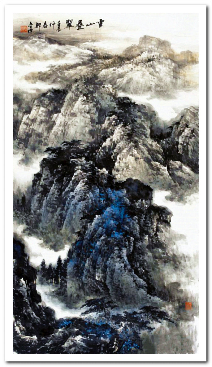 溪山国画山水画,郭金标山水画大全