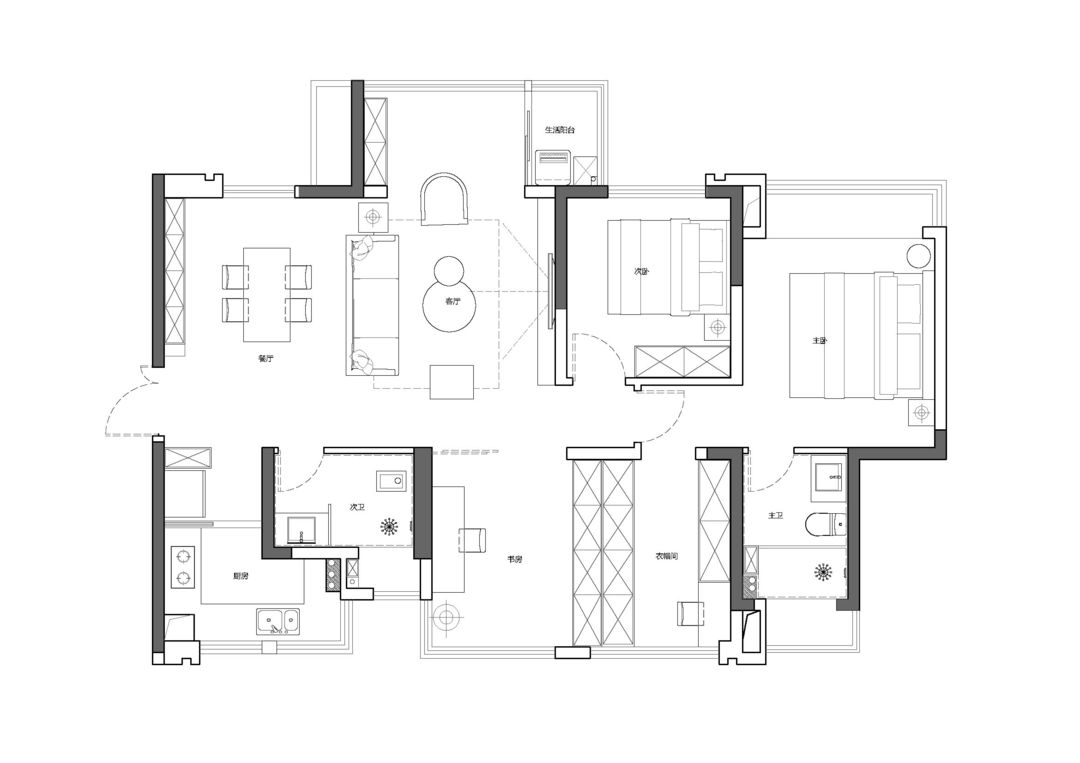 120平现代新中式设计越住越喜欢,120平高级舒适装修