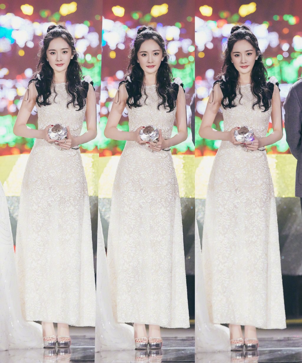 赵丽颖和杨幂同穿吊带裙,杨幂穿刺绣长裙
