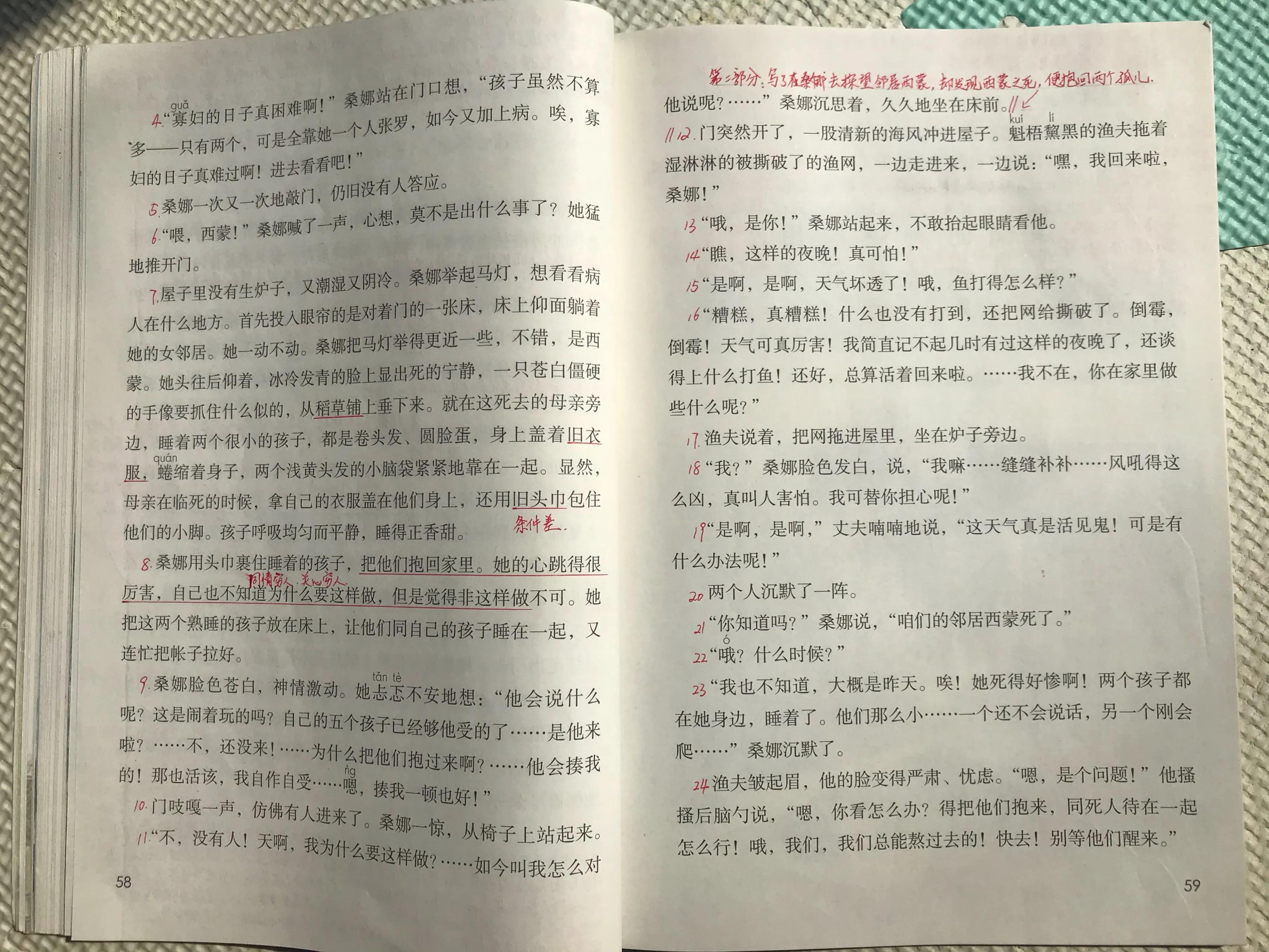 六年《穷人》，看资深教师手写笔记，帮助学生学习语文