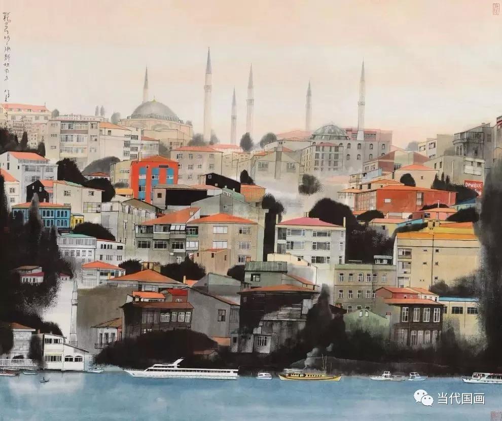 杨明义笔下的水墨江南绘画,杨明义水墨江南山水画荷花