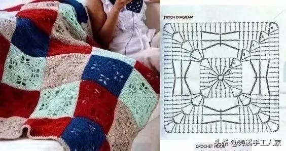 剩下的毛线钩织的小毛毯视频,毛线钩针编织斜纹彩虹毯子