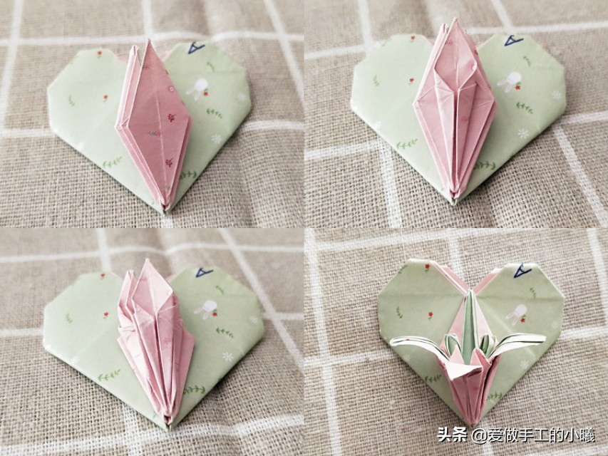 当爱心遇上百合折纸视频教程,百合花朵折纸步骤图解